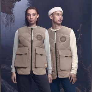 Canada Goose x Salehe Bembury NBA Signal Puffer Down Quilted Vest in Tan Unisex